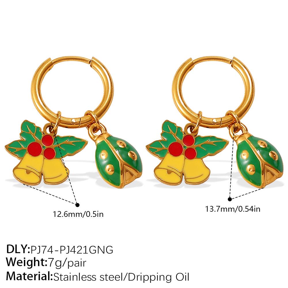18K Gold Plated DIY Gingerbread Man Earrings - Festive Christmas Collection