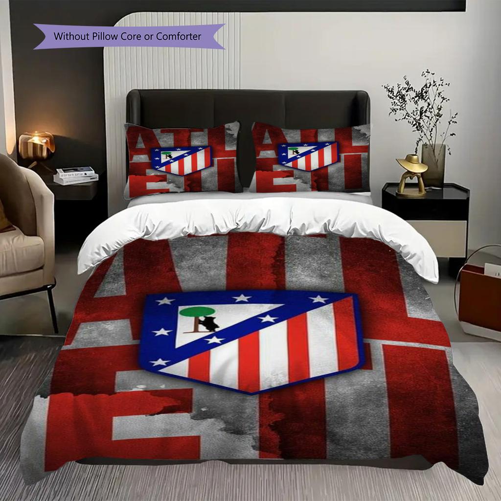 Vibrant Stripes Stars Emblem Three-piece set (1 * duvet cover + 2 * pillowcase, without core) 2D Flat Bedding set Duvet cover and pillowcase