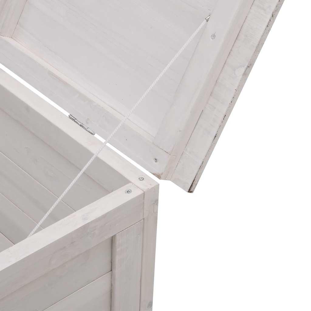 Garden Chest White 99 x 49.5 x 58.5 cm Solid Pine Wood White