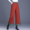 Брюки из хлопка в стиле ретро для женщин на зиму, новый стиль, теплые повседневные брюки для мам среднего возраста, широкие брюки с высокой талией