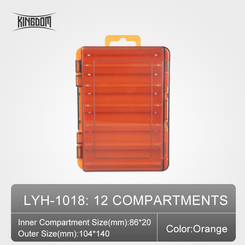 Kingdom Рыболовная коробка, 12, 14 отделений, аксессуары для рыбалки, коробки для хранения крючков, двухсторонняя высокопрочная коробка для рыболовных снастей