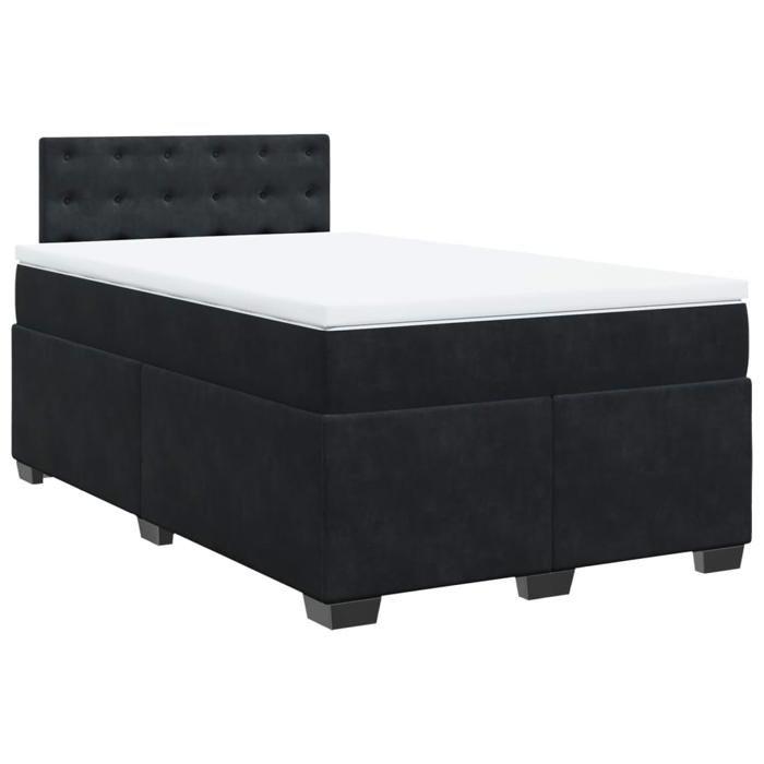 Maison Exclusive - Sommier à lattes de lit avec matelas Noir 120x200 cm Velours