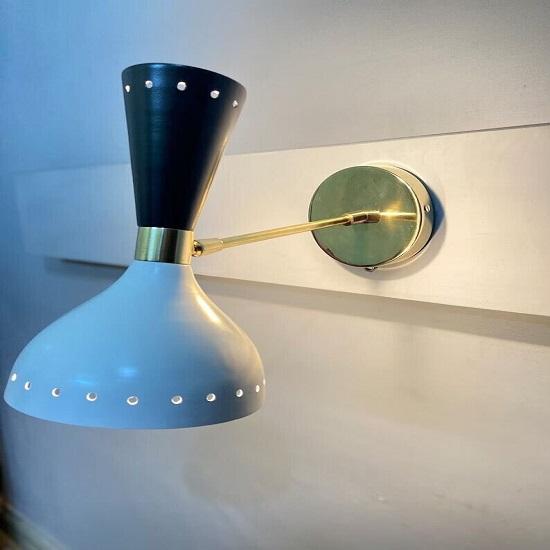 Итальянский светильник середины века Diabolo Stilnovo, настенный светильник для скрытого монтажа