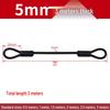 Thick Black Rubber-Coated Steel Wire Rope Connector with Aluminum Sleeve for Luminaire and Car Lock Lanyard