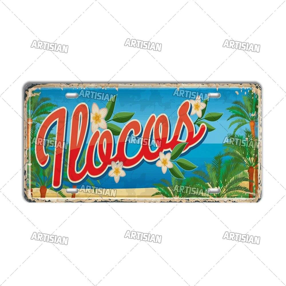 Artisian PHILIPPINES Malaysian License Plate City Metal Sign Landmark Decorative Vehicle Plate Wall Decor Garage Bar Pub Club