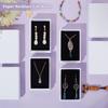 24pcs Texture Paper Necklace Gift Boxes with Sponge Mat Inside Rectangle White 8.1x5.1x2.7cm Inner Diameter:4.6x7.3cm Deep: 2.5cm