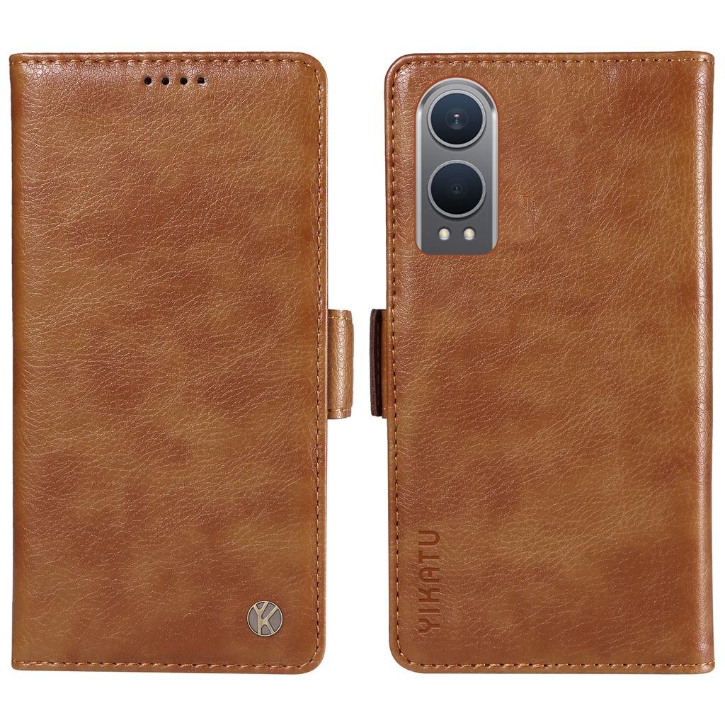 YIKATU YK-007 For OnePlus Nord CE4 Lite 5G/Oppo K12x 5G (China) Wallet Case Litchi Grain Leather Phone Protective Cover