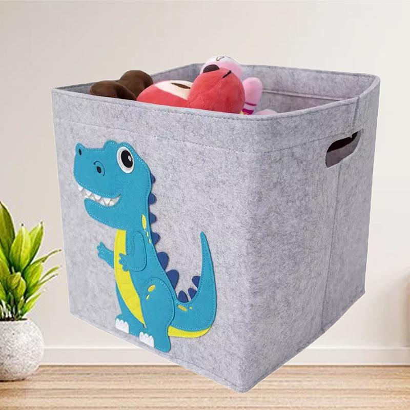 Складной кубический ящик для хранения игрушек, детский органайзер для игрушек, войлочная тканевая корзина для хранения игрушек в виде животных из мультфильмов, детские контейнеры для игрушек