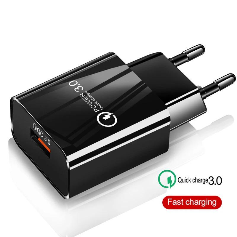 Стандарт ЕС Быстрая зарядка QC3.0 18 Вт Адаптер питания 5 В 3 А