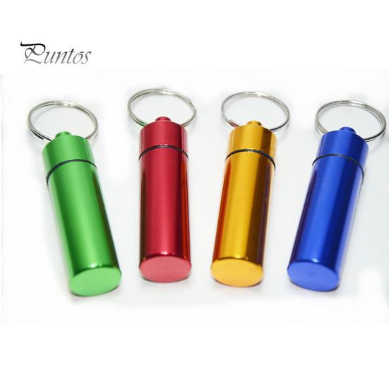 Портативная герметичная банка-брелок с винтовой крышкой из алюминиевого сплава, водонепроницаемая, с плоским дном, подвесная мини-таблетка, бутылка для хранения таблеток, контейнер, держатель, кольцо для ключей