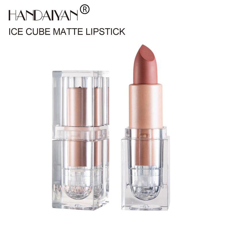 HANDAIYAN 12-Color Ice Tube Matte Nude Lipstick Easy To Color Long-Lasting Lip Makeup Cosmetics Waterproof Lips Gift