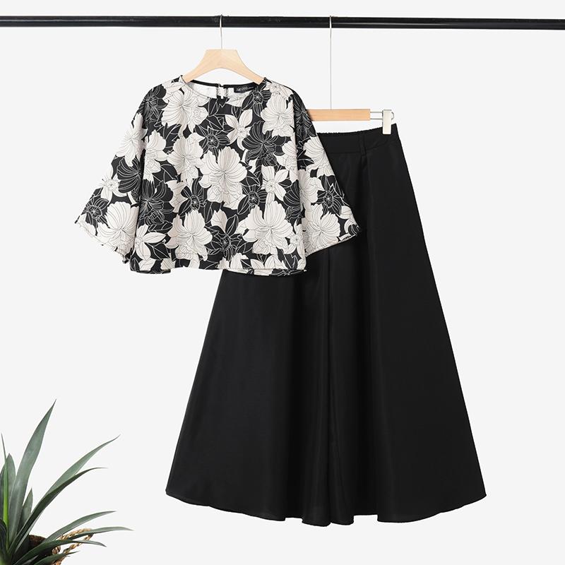 ZANZEA Женский комплект из двух частей: блузка с цветочным принтом и широкие брюки с рукавами 3/4