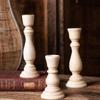 3 размера Деревянные винтажные подсвечники Настольный подсвечник Свадьба Дом Обеденный стол Настольное украшение Деревянная подставка для свечей Канделябр