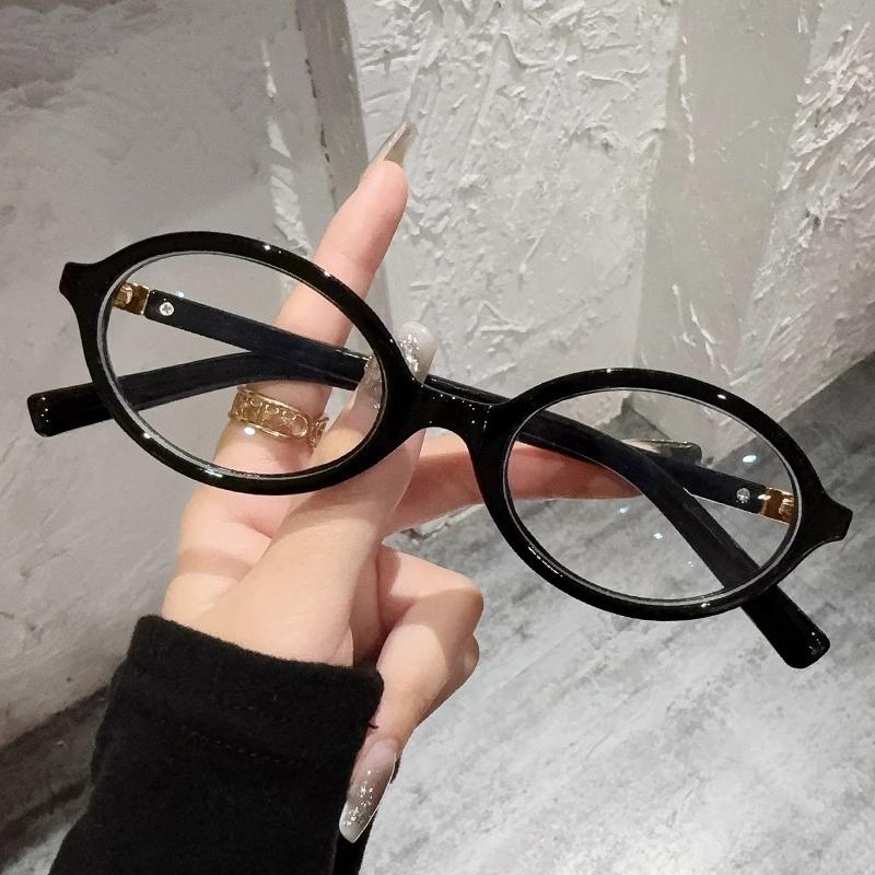 Ladies' Fashion Oval Small Frame Glasses Frame Korean Retro Versatile Natural Looking Comfortable And Durable Eyeglass Frame