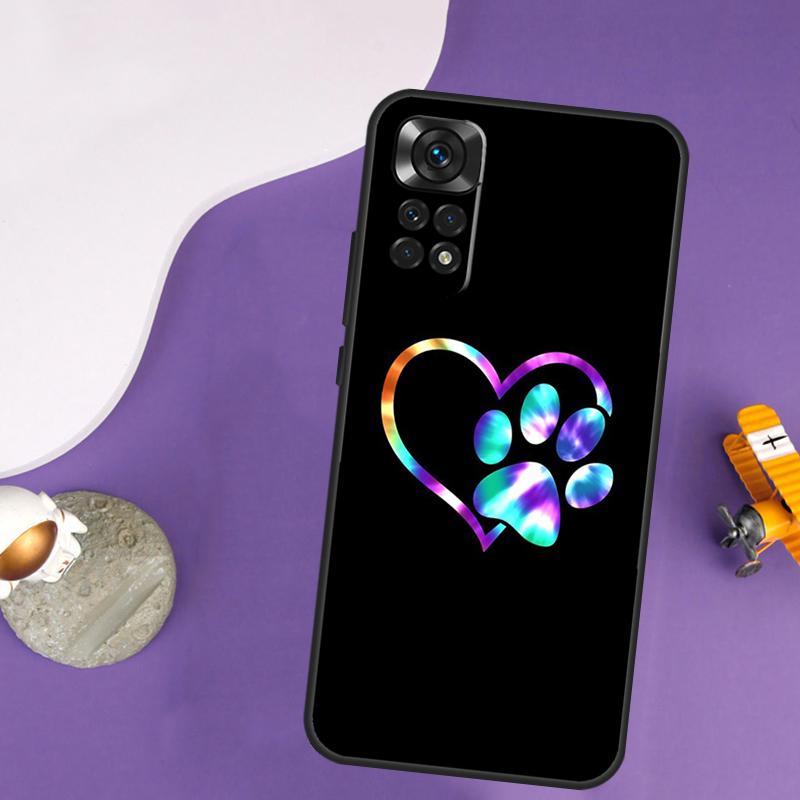 Чехол с рисунком лапки собаки и кошки для Xiaomi Redmi Note 13 Pro 14 12 9 10 11 Pro 10S 11S 12S Redmi 14C 13C 10C 12C