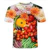 Summer Fruit Vegetable 3D Printed T-Shirts Fashion Oversized Short Sleeved Men's and  Women's Unisex T-shirts
