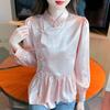 Autumn Fashion New 2024 Long Sleeve Stand Collar Women Shirts Chineese Style Chiffon Blouse Shirt Women Tops Blouses Shirts J443