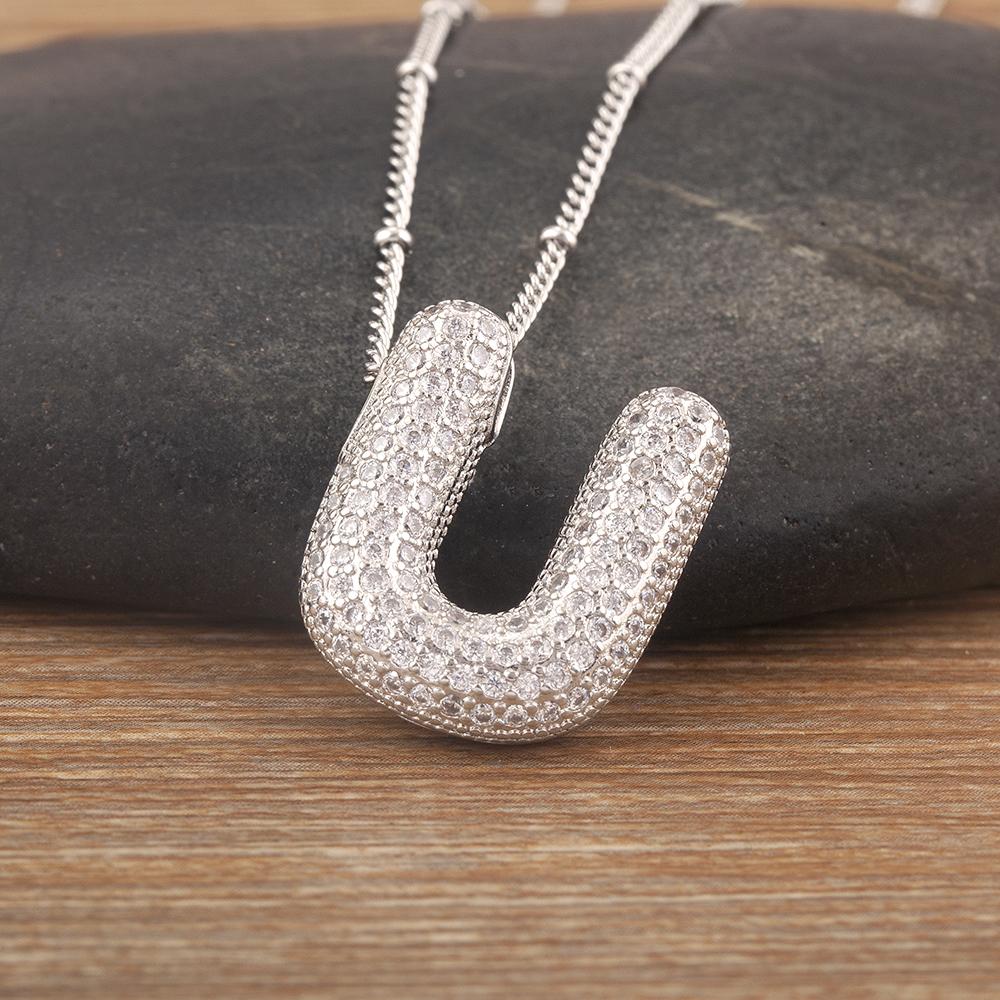 Nidin Горячая Распродажа Паве Кристалл Циркон Буквы от A до Z Подвеска Ожерелье Мужские и Женские Парные Инициалы Имен Алфавит Ювелирные Изделия Прекрасный Подарок