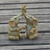 Elephant Couple Figurine Elephant Couple Statue Elephant Ornaments For Home Deskpot Cupboard Props Decor Accessories