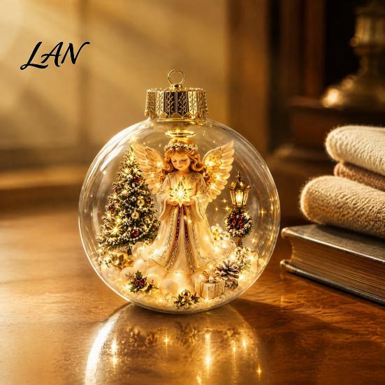 Clear Acrylic Ornaments Christmas Ball Ornaments, Hanging Decoration with Gingerbread House Small Gifts Reindeer Santa Tree Inside for Holiday