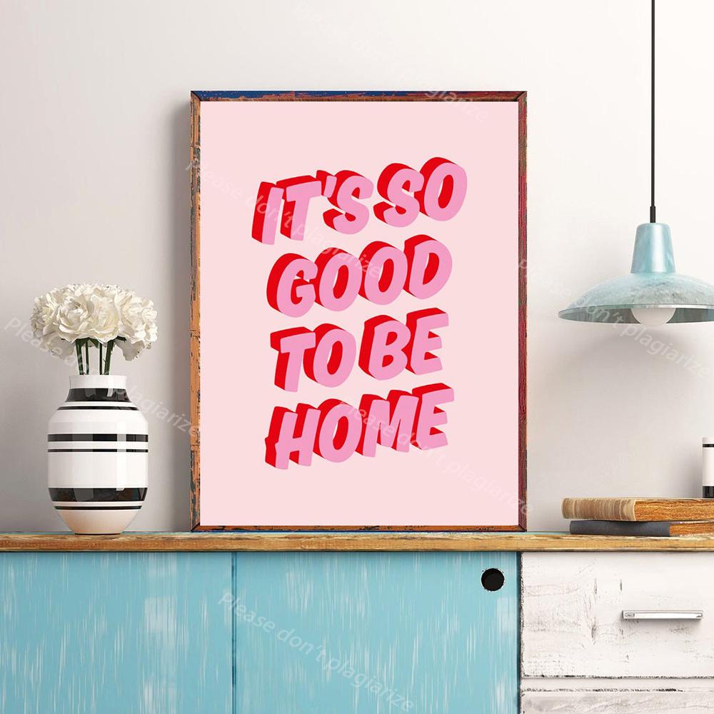 Retro Girl Power Inspirational Quote Prints Pink Wall Art Be Kind Typography Poster For Kids Nursery Living Room Decor Pictures