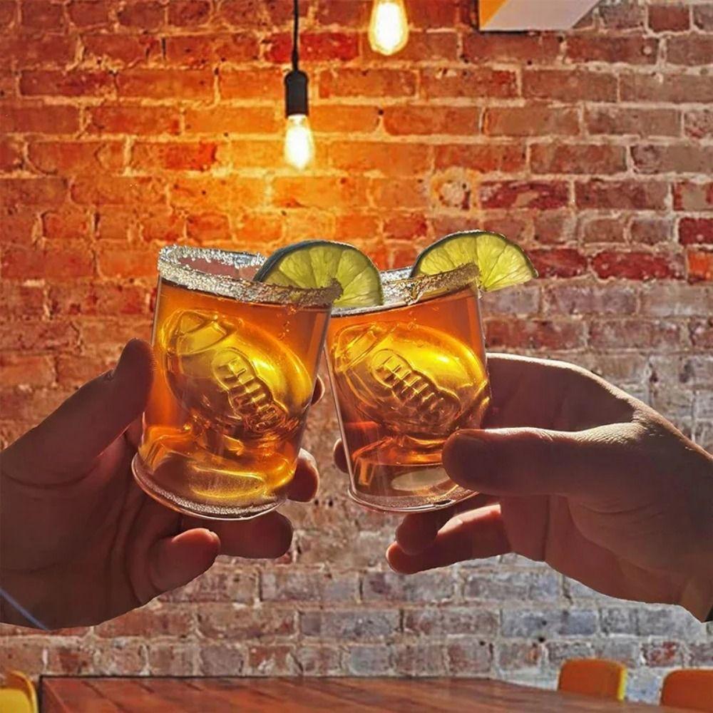 Creative Beer Shot Glasses Double Wall Mini Whisky Dispenser Funny Clear Glass Cup  Spirits