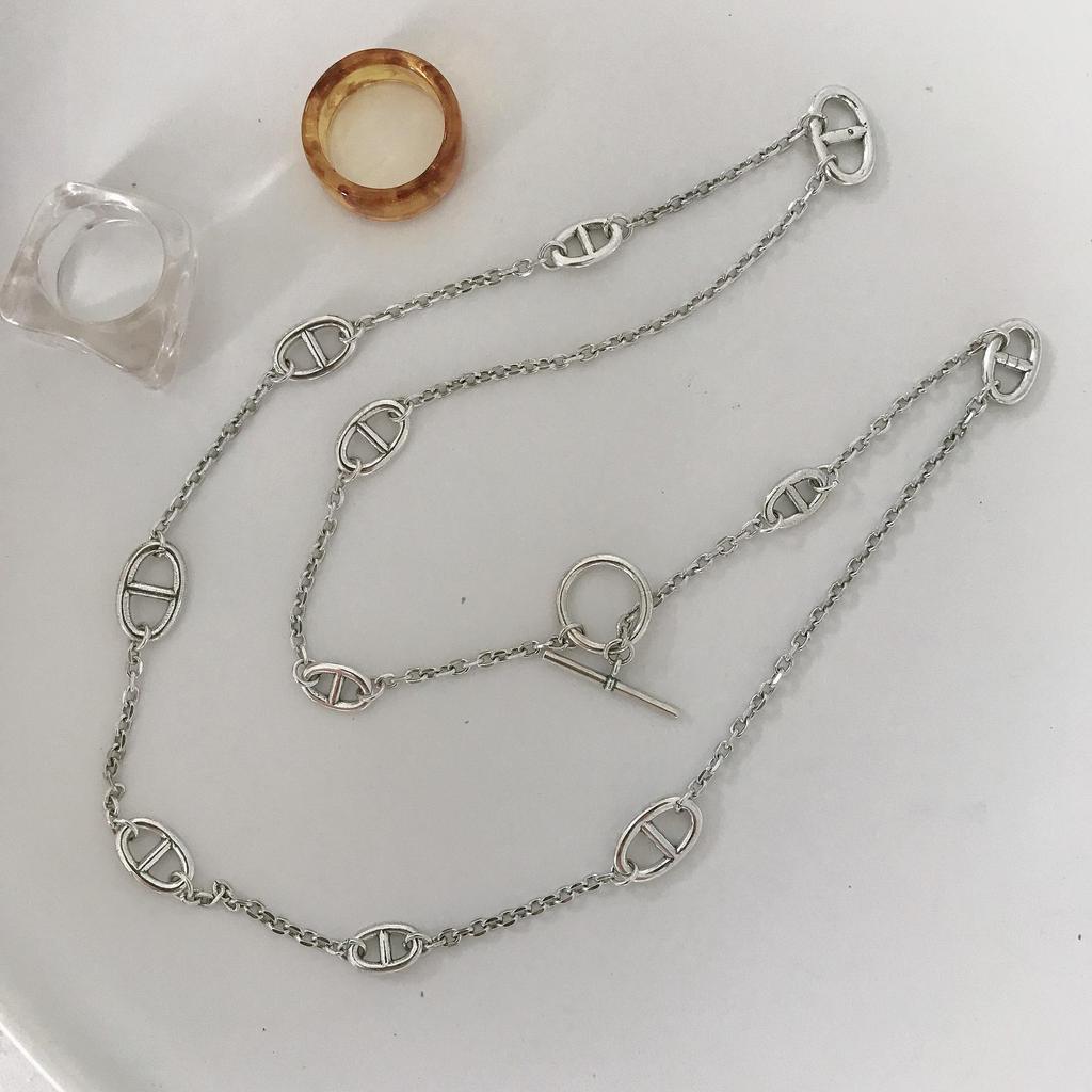 Браслет и цепочка для свитера из серебра 925 пробы в форме свиного носа из Южной Кореи