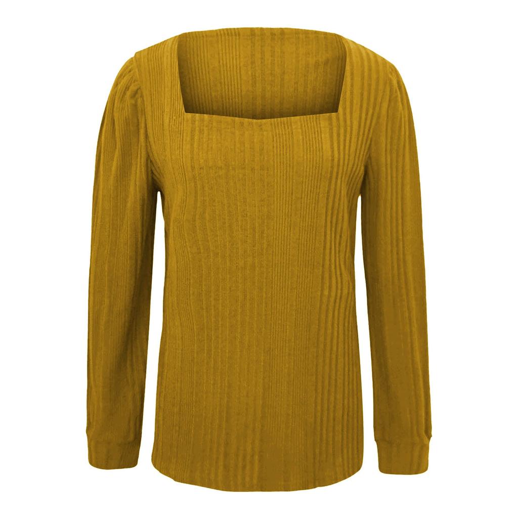 FashionSweaters Для женщин Легкие свободные топы-туники с квадратным вырезом и рукавами-фонариками