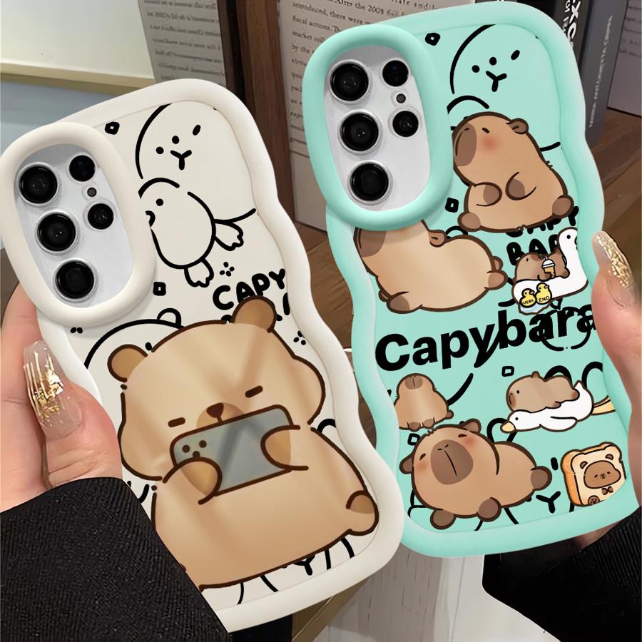 Капибара Милый Мягкий Чехол для Телефона для Samsung Galaxy S23 Plus S21 A26 S22 Ultra S24 A25 S20 FE S25 A36 A35 A24 A54 A55 A34
