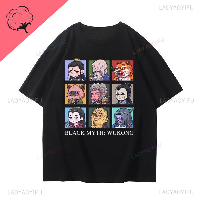 Black Myth WuKong Tshirt Gamer Cotton Crewneck Unique Harajuku Hot Sale Fashion Funny Short Sleeve Printed Goth Y2k Clothes