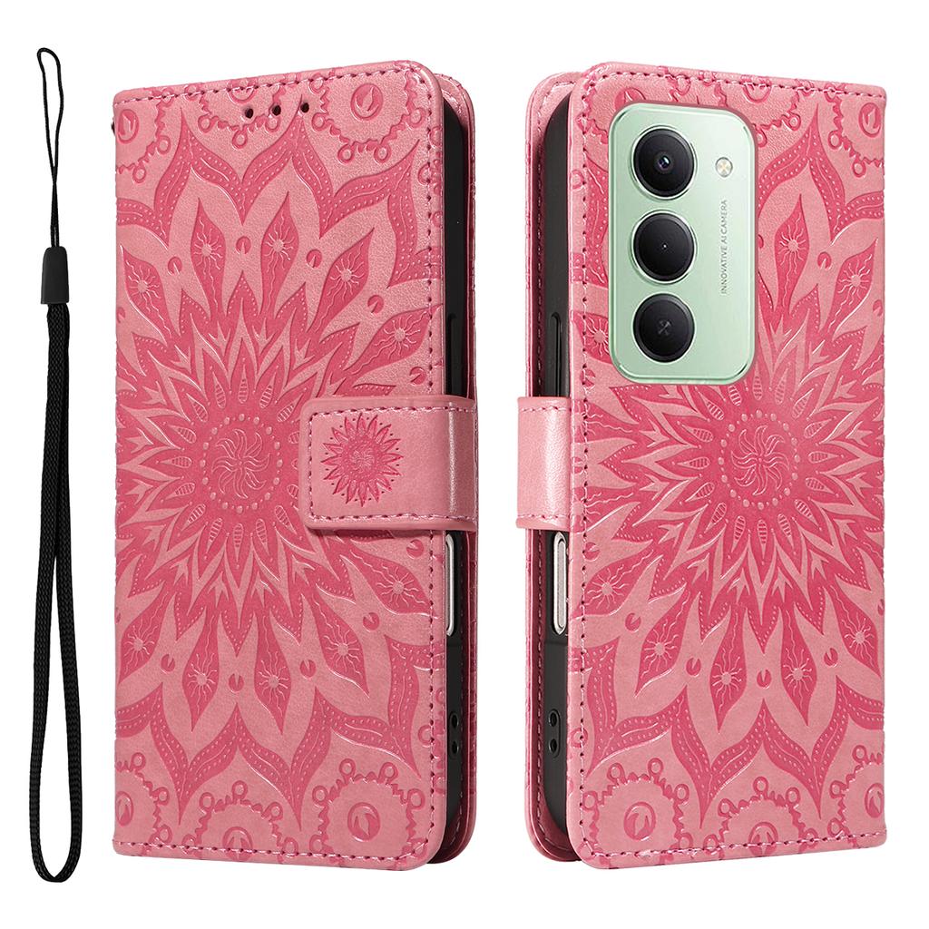 For Xiaomi Redmi 15 5G (Global) (169mm) Leather Wallet Case Sunflower Imprinted Phone Cover