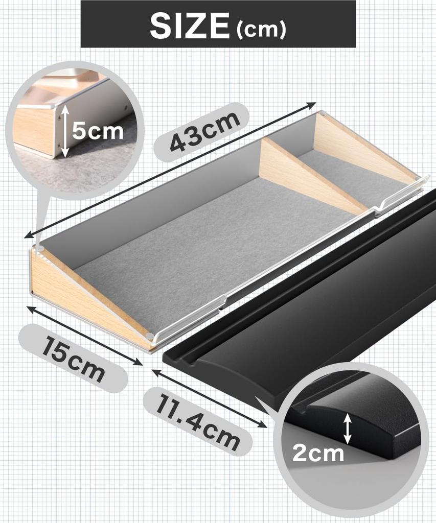 LOE Wrist Rest with Desk Organizer, Multifunctional Keyboard Tray, and Armrest for Comfortable Work
