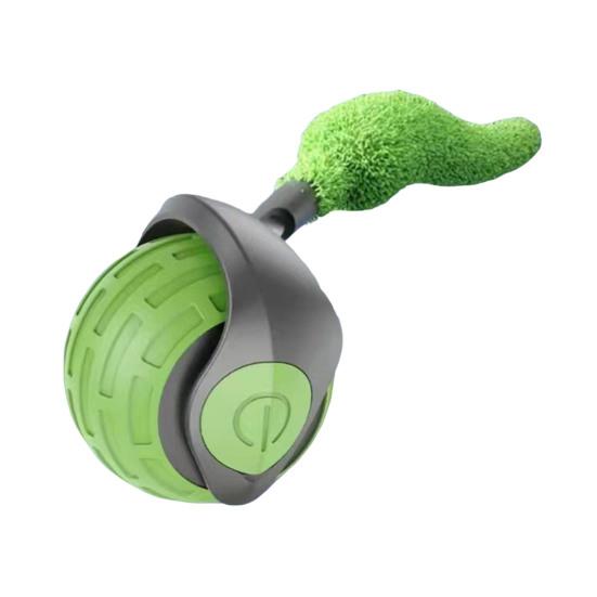 Интерактивная игрушка-мяч для кошек, перезаряжаемая через USB, катящаяся игрушка-мяч с двухскоростной регулировкой, автоматическая движущаяся игрушка для кошек с хвостом для домашних кошек