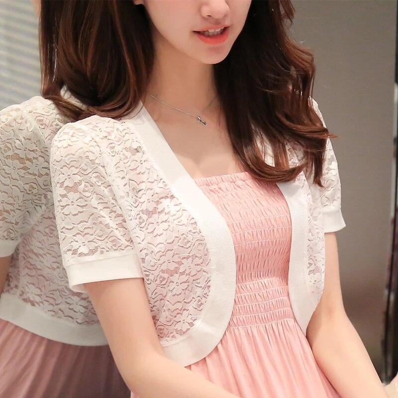Bolero Summer Black White Women Short Sleeve Shrugs Lace Bolero Bridal Cape Evening Formal Party Dress Cape Shawls And Wraps