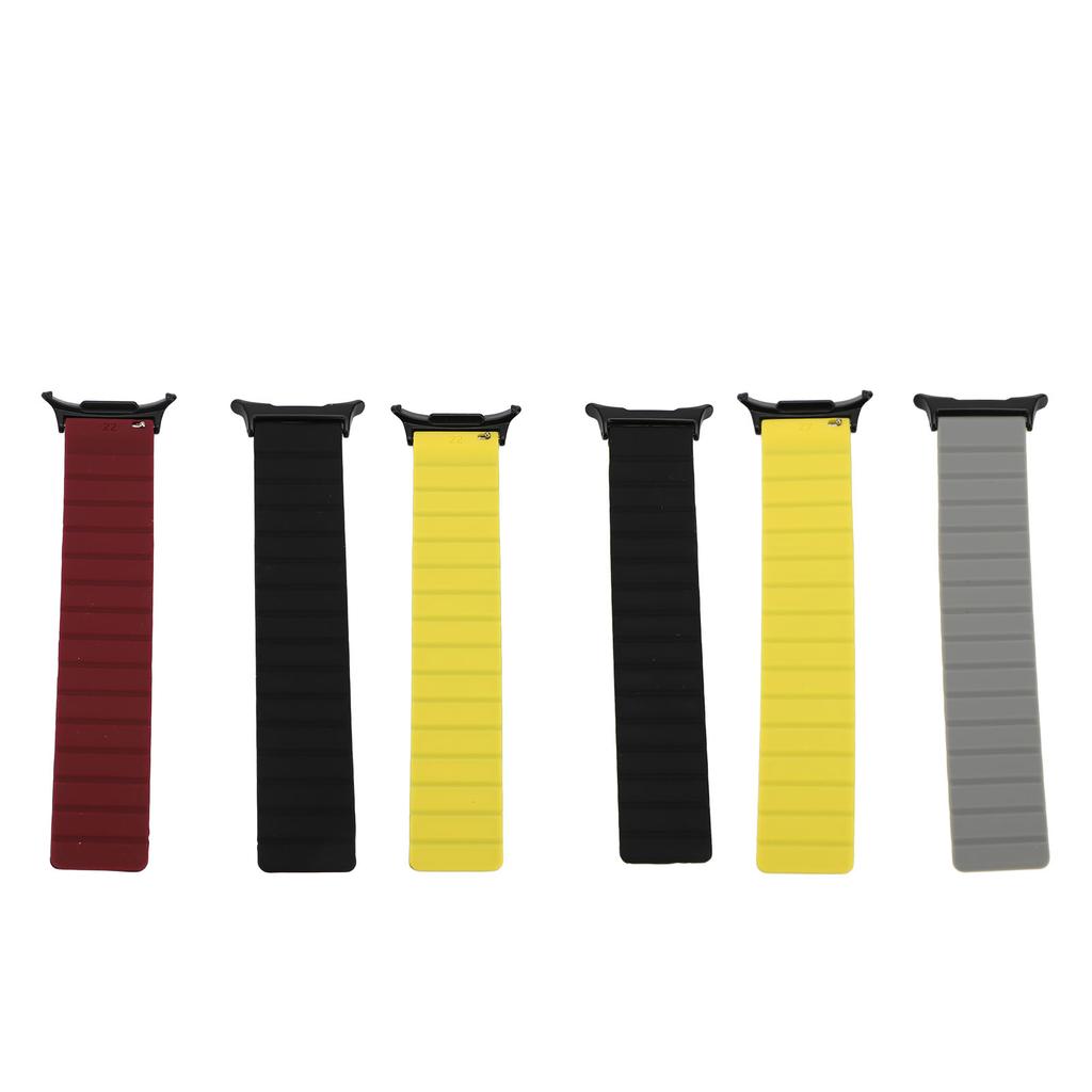 Magnetic Watch Band for Galaxy Watch 7 Ultra 47mm Water Resistant Soft Silicone Adjustable Replaceme