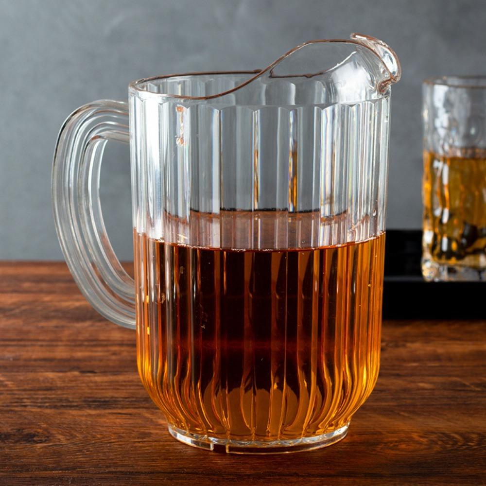 PC Juice Jug Transparent Cold Water Kettle Household Striped Drink Pitcher Dinning Table