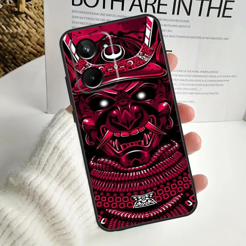Чехол с изображением демона и маски самурая для Realme C55 C53 C51 C35 C33 C30 C67 C21Y C25s C15 9 10 12 11 Pro Plus GT Neo5