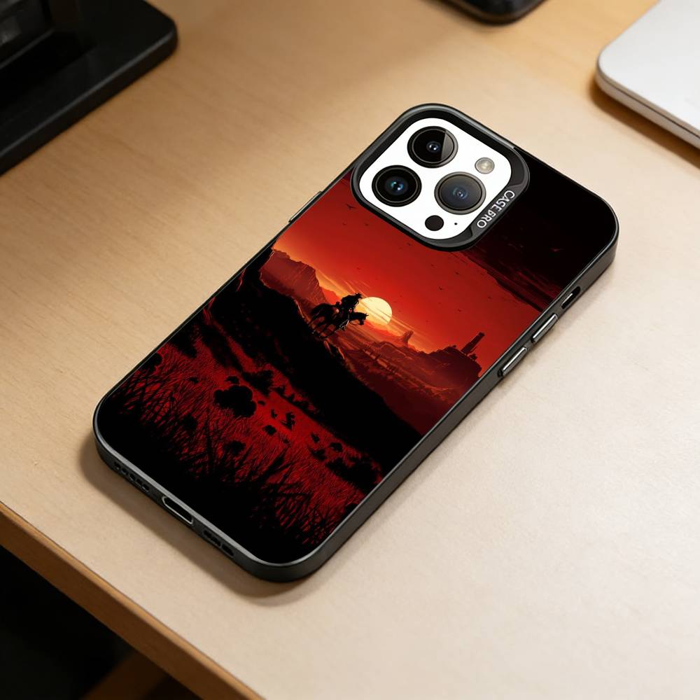 Чехол для телефона Red Dead Redemption 2 Для iPhone 17,16,15,14,13,12,11 Plus,Pro Max,XS,Цветной Серебристый Покрытие Внутренняя Крышка