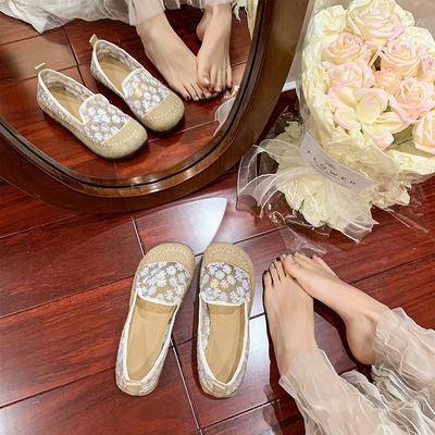 Модная универсальная повседневная обувь 2025 лето новая сетчатая кружевная повседневная обувь на платформе слипоны обувь рыбака