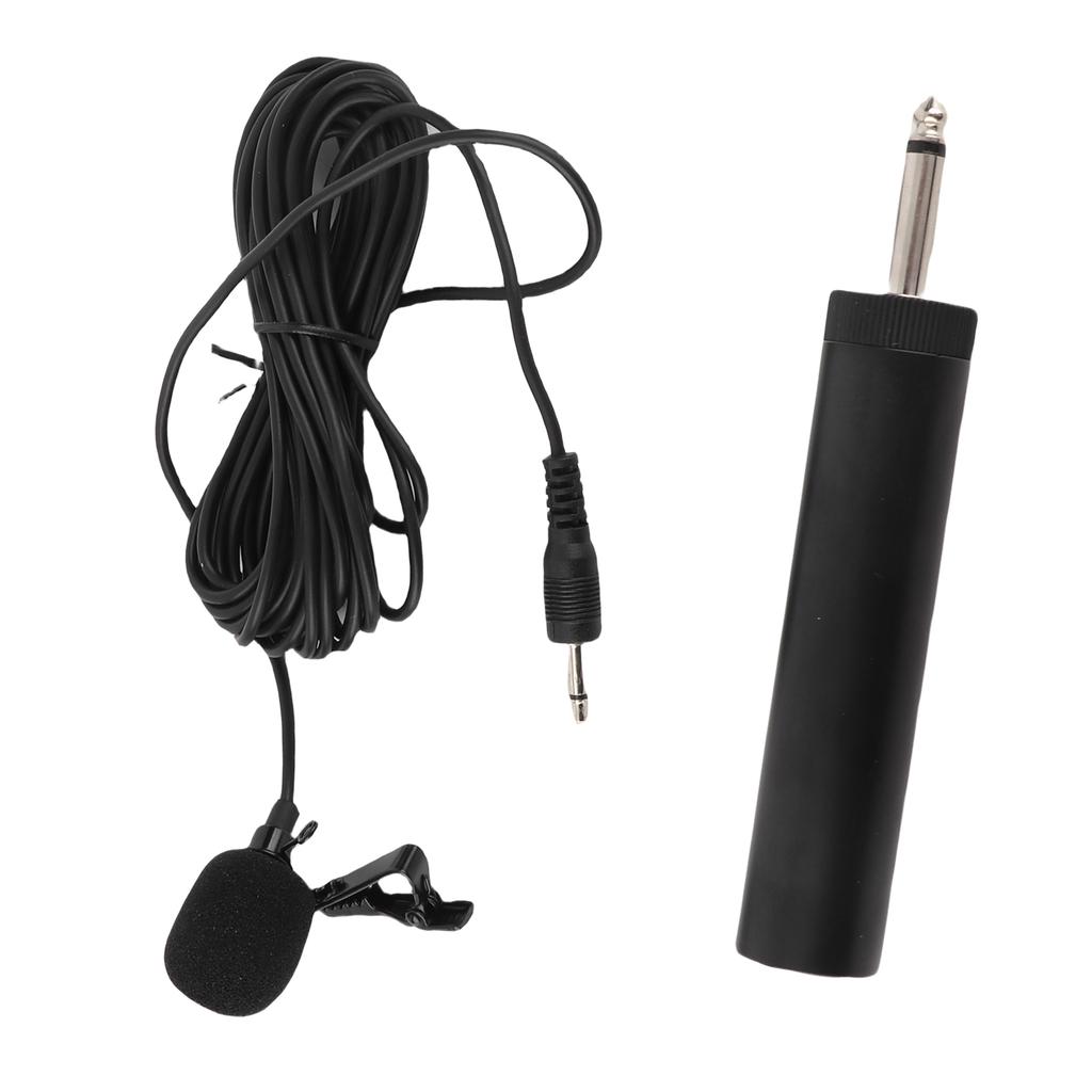 Wired Lavalier Microphone Noise Canceling Omnidirectional Condenser Lapel Mic with 3.5mm 6.5mm Jack for Instrument Mixer