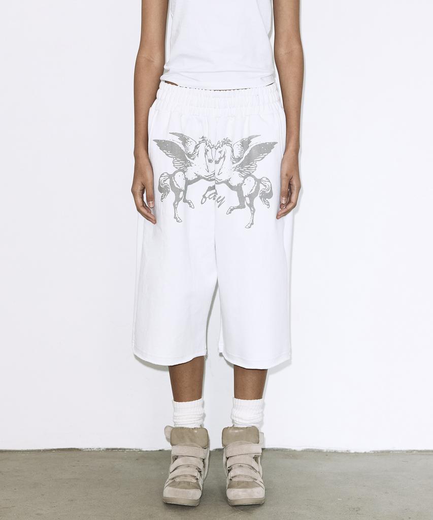 FANCY CLUB Pegasus Bermuda Shorts (White) F26Qd144