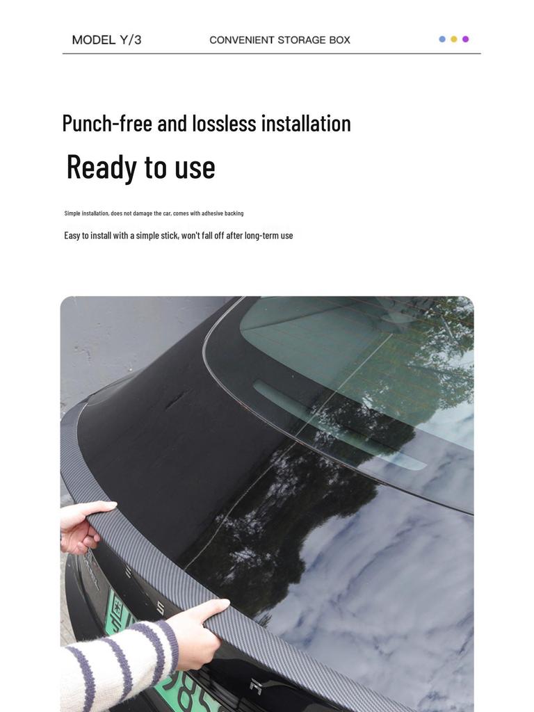 Tesla Model Y/3 High-Performance Rear Wing Carbon Fiber Accessory - 2025 Version