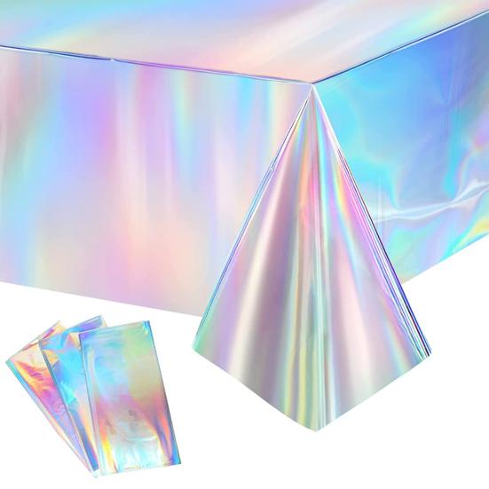 3 шт. блестящая скатерть голографическая водонепроницаемая скатерть прямоугольная дискотека скатерть Декор для дня рождения