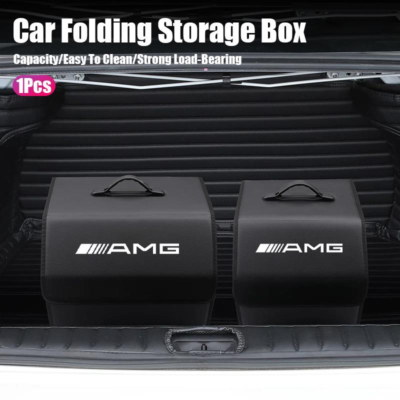 TWEK4 Car Trunk Organizer Storage Box Collapsible Camping Box Accessories Car Hub Cap For Mercedes Benz AMG W214 W205 W204 W206 W213 W