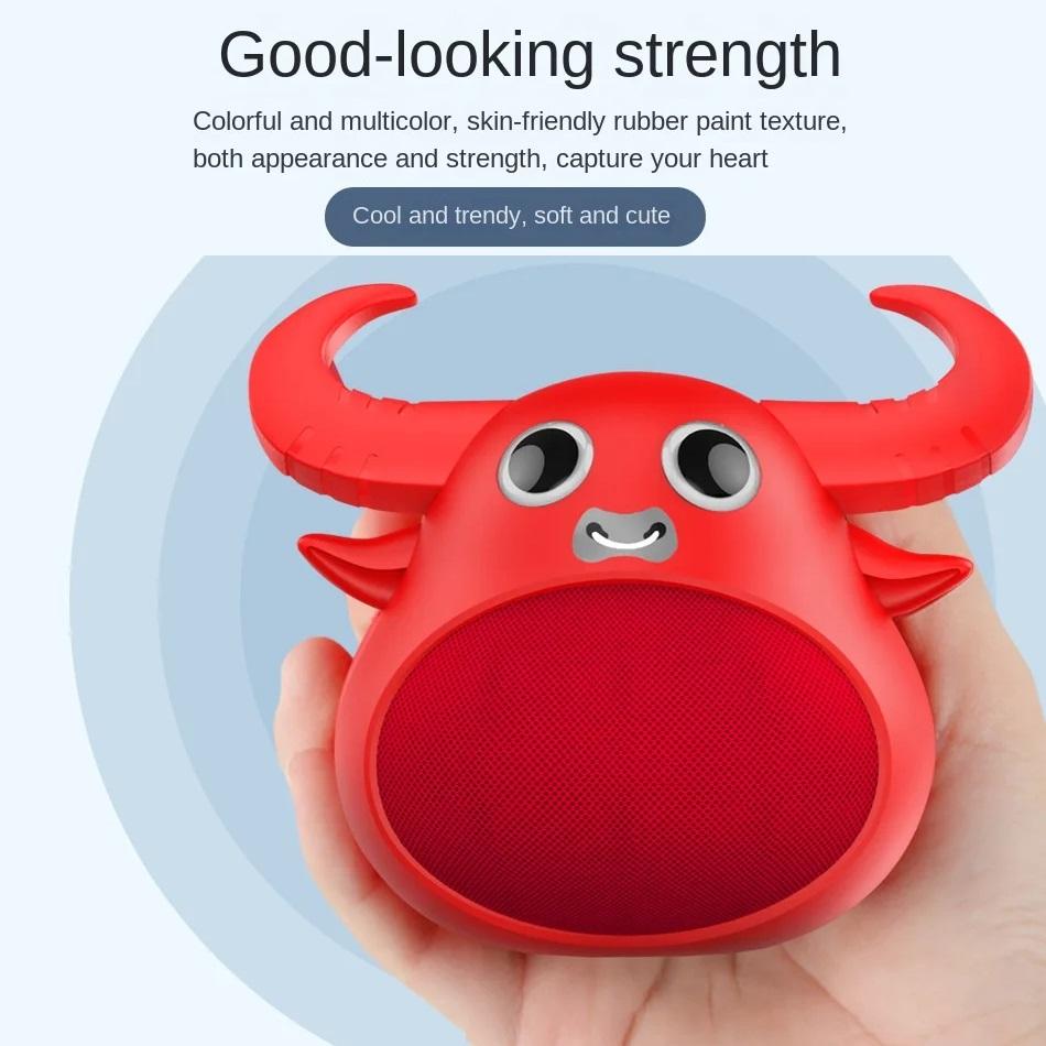 Мини портативный уличный Bluetooth-динамик, беспроводной динамик в форме мультяшной коровы