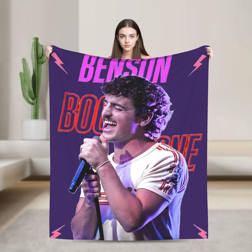 Benson Boone Tour Blankets Flannel Novelty Warm Throw Blanket for Bed Sofa Textile Decor