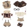 Niannyyhouse 20cm Plush Toy Clothes: Hat, Hoodie, Overalls, Shawl, Tie, Shirt, Vest, Shoes, Glasses, Brown Detective Suit Cotton Doll Dress-Up