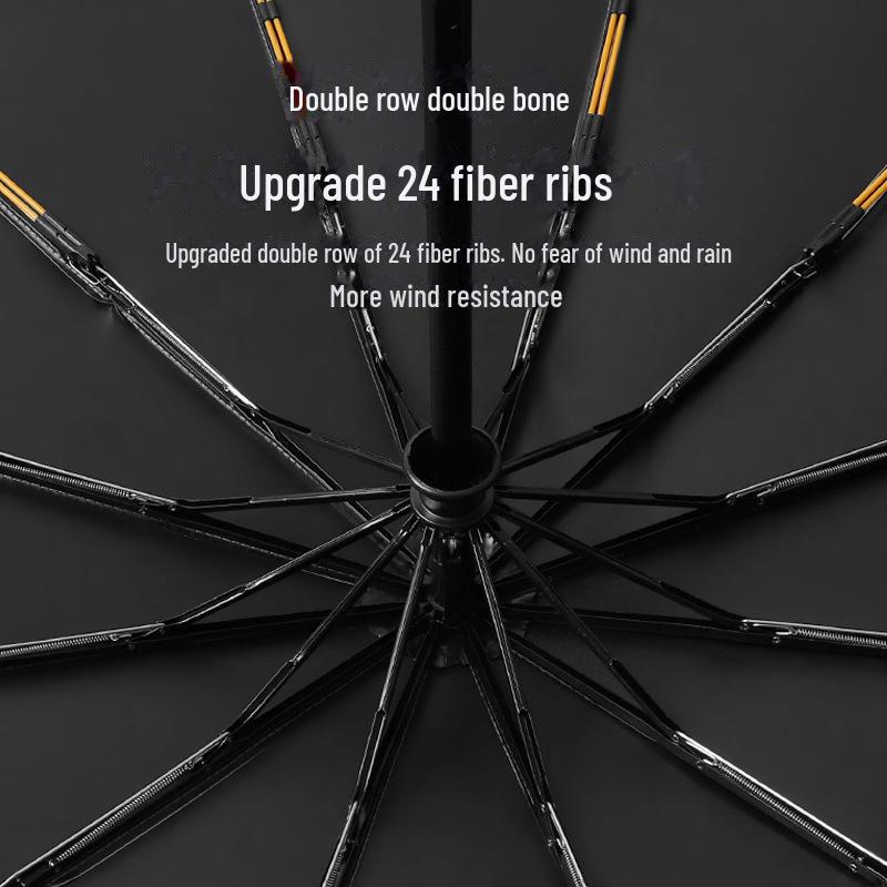 Автоматический складной зонт с 24 спицами: Высококачественный, двойного назначения, устойчивый к шторму, большой зонт для солнца и дождя