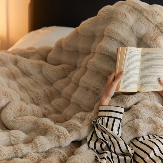 Роскошное бархатное одеяло, ультрамягкая микрофибровая подушка, искусственный мех, двухсторонний плюш, комфорт