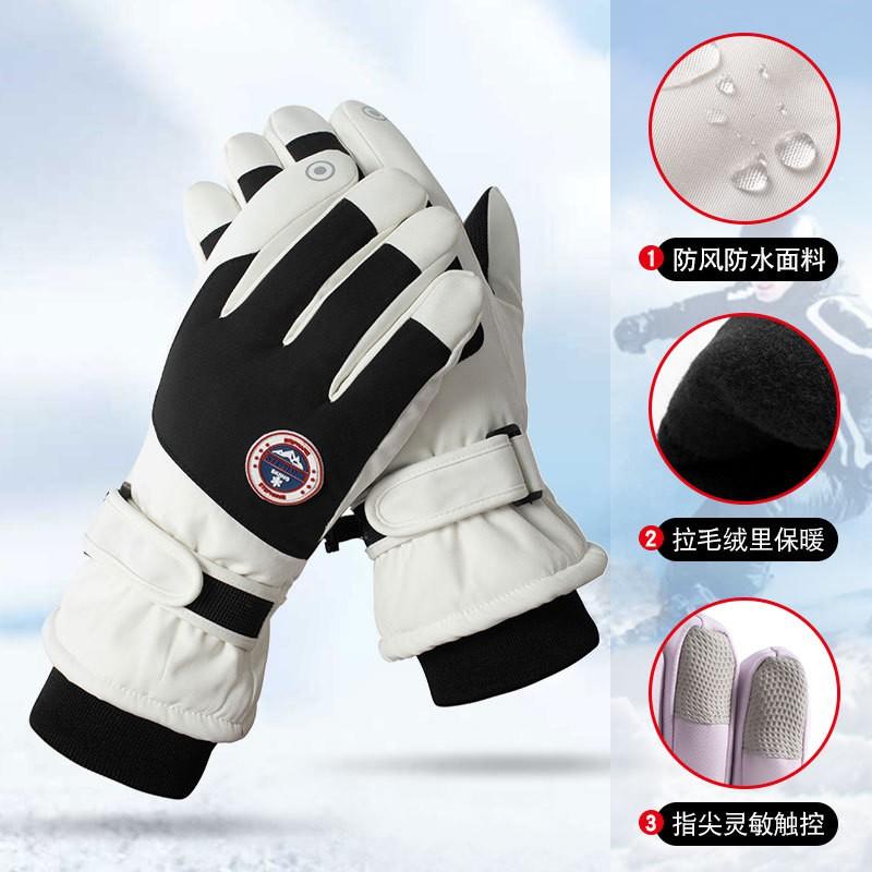 Winter Ski Gloves Men Women Thick Warm Windproof Waterproof Touchscreen Outdoor Snowboarding Cycling